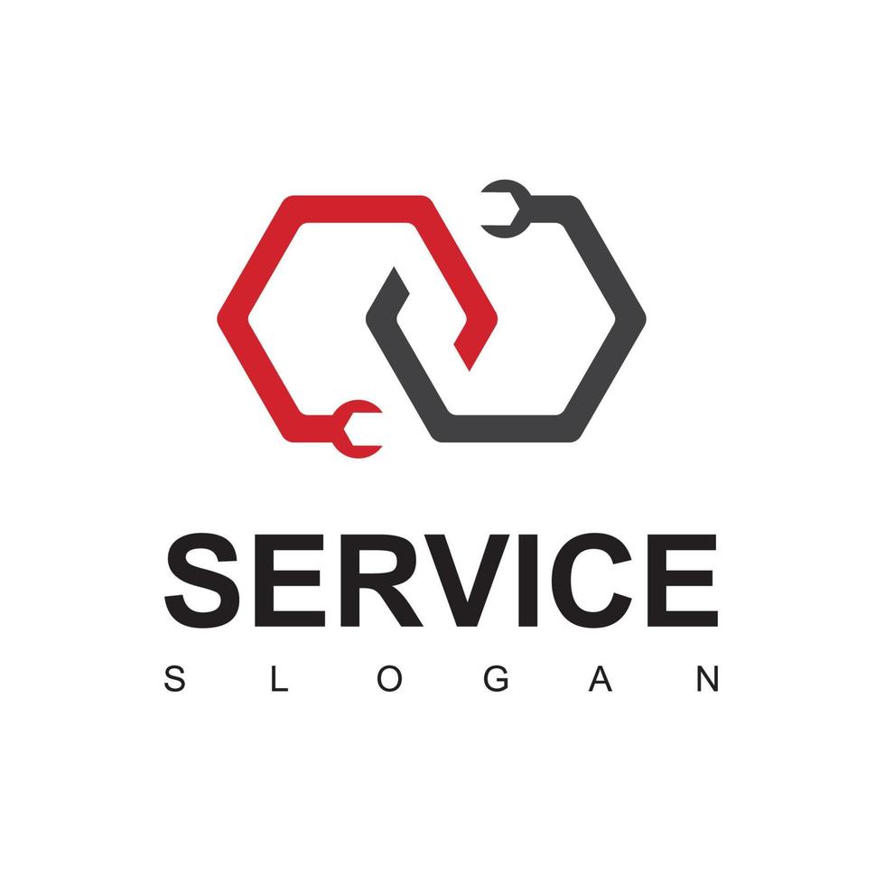 reparatie en service logo sjabloon vector