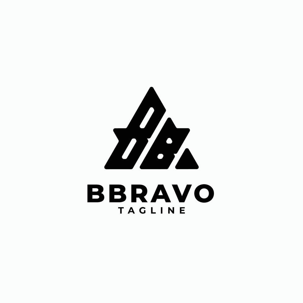 logo letters driehoek initialen monogram logo bb, b en b vector