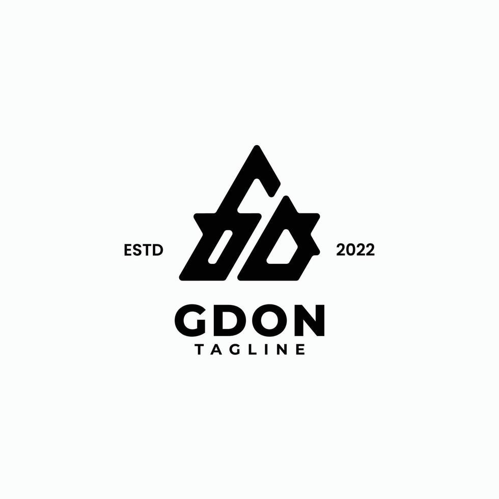 driehoek initialen monogram logo met letter gd, g en d vector