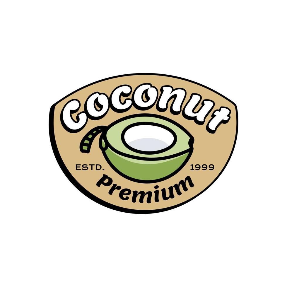 kokosnoot pictogram logo unieke hele kokosnoot split vector