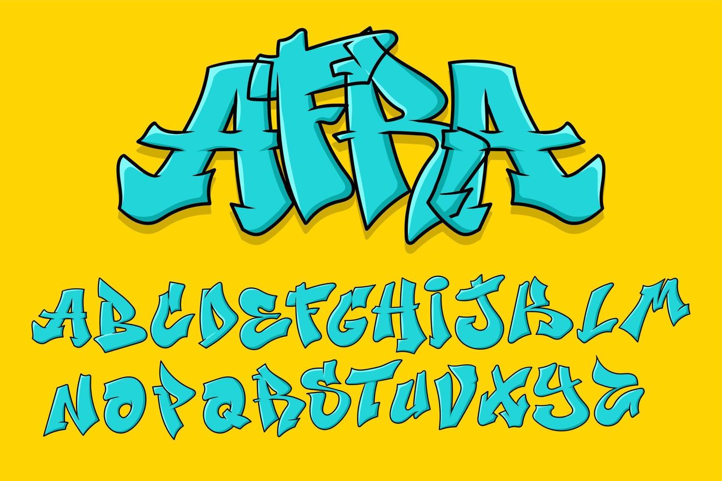 alfabet graffiti typografie set concept cartoon vector