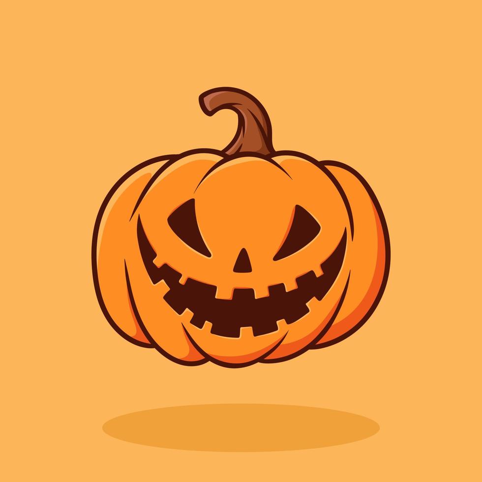 pompoen halloween platte cartoon hand getekende vector geïsoleerd.