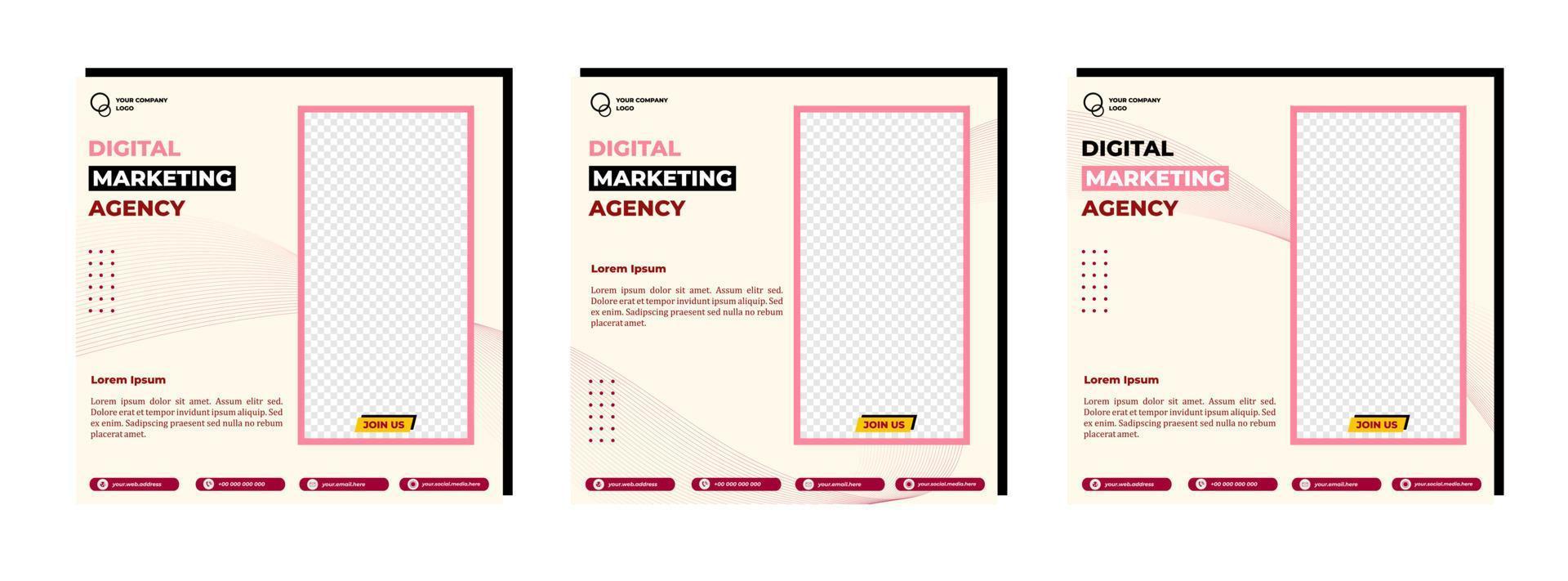 social media posts sjabloon modern design, voor digitale marketing online vector