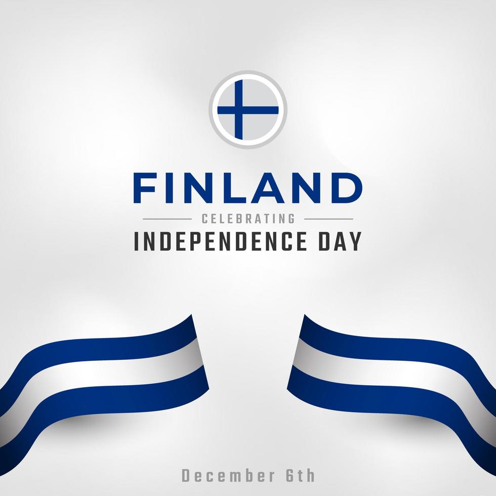 gelukkige dag van de onafhankelijkheid van finland 6 december viering vectorillustratie ontwerp. sjabloon voor poster, banner, reclame, wenskaart of printontwerpelement vector