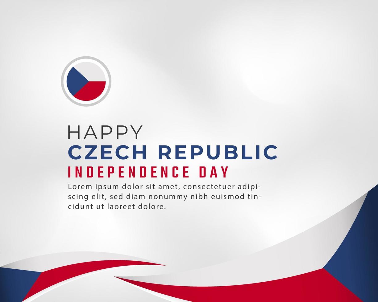 gelukkige dag van de onafhankelijkheid van de Tsjechische Republiek 28 oktober viering vectorillustratie ontwerp. sjabloon voor poster, banner, reclame, wenskaart of printontwerpelement vector