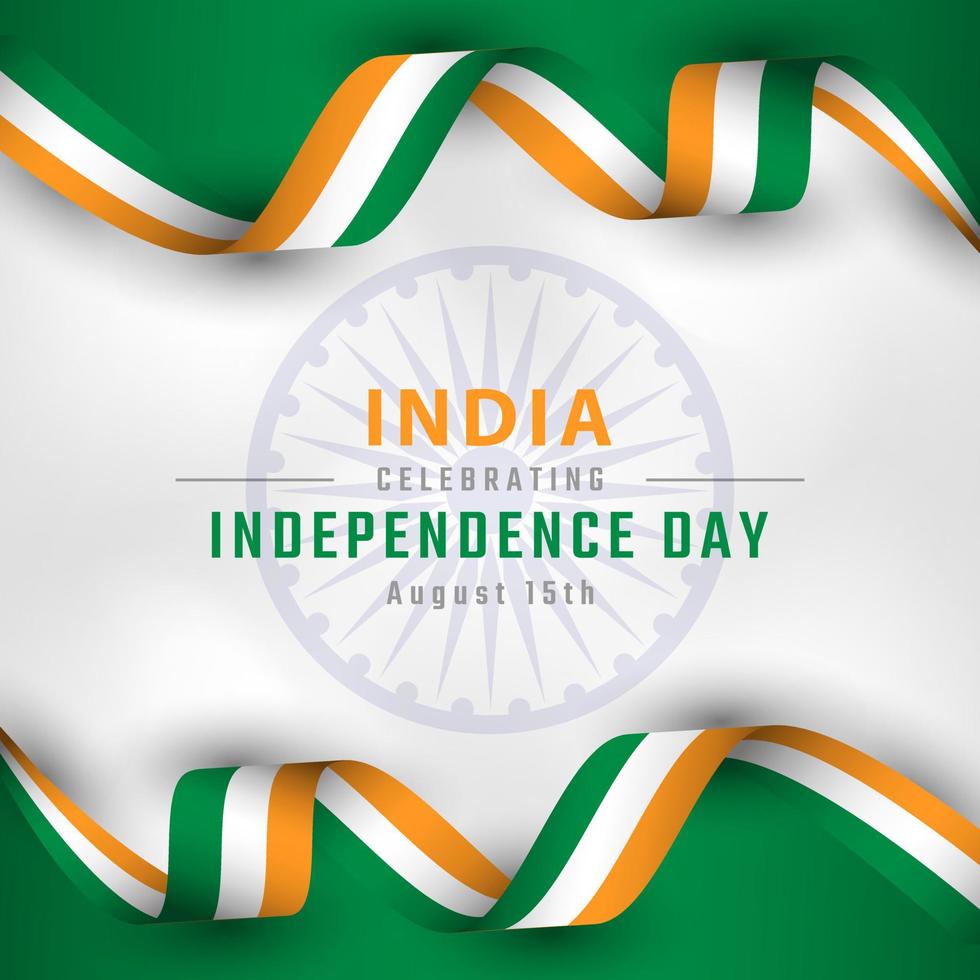 gelukkige dag van de onafhankelijkheid van india 15 augustus viering vectorillustratie ontwerp. sjabloon voor poster, banner, reclame, wenskaart of printontwerpelement vector