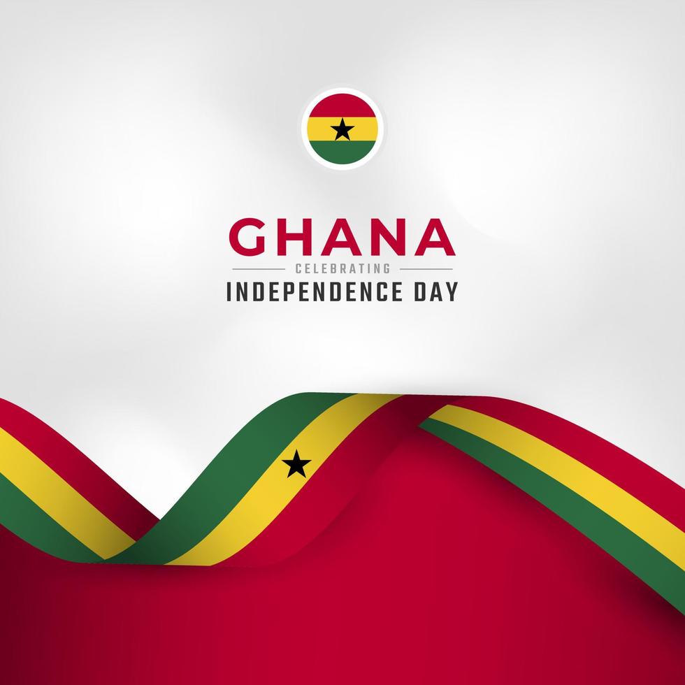 gelukkige dag van de onafhankelijkheid van ghana 6 maart viering vectorillustratie ontwerp. sjabloon voor poster, banner, reclame, wenskaart of printontwerpelement vector