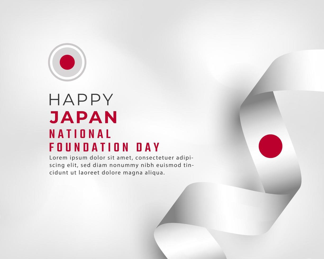 happy japan nationale stichting dag 11 februari viering vectorillustratie ontwerp. sjabloon voor poster, banner, reclame, wenskaart of printontwerpelement vector