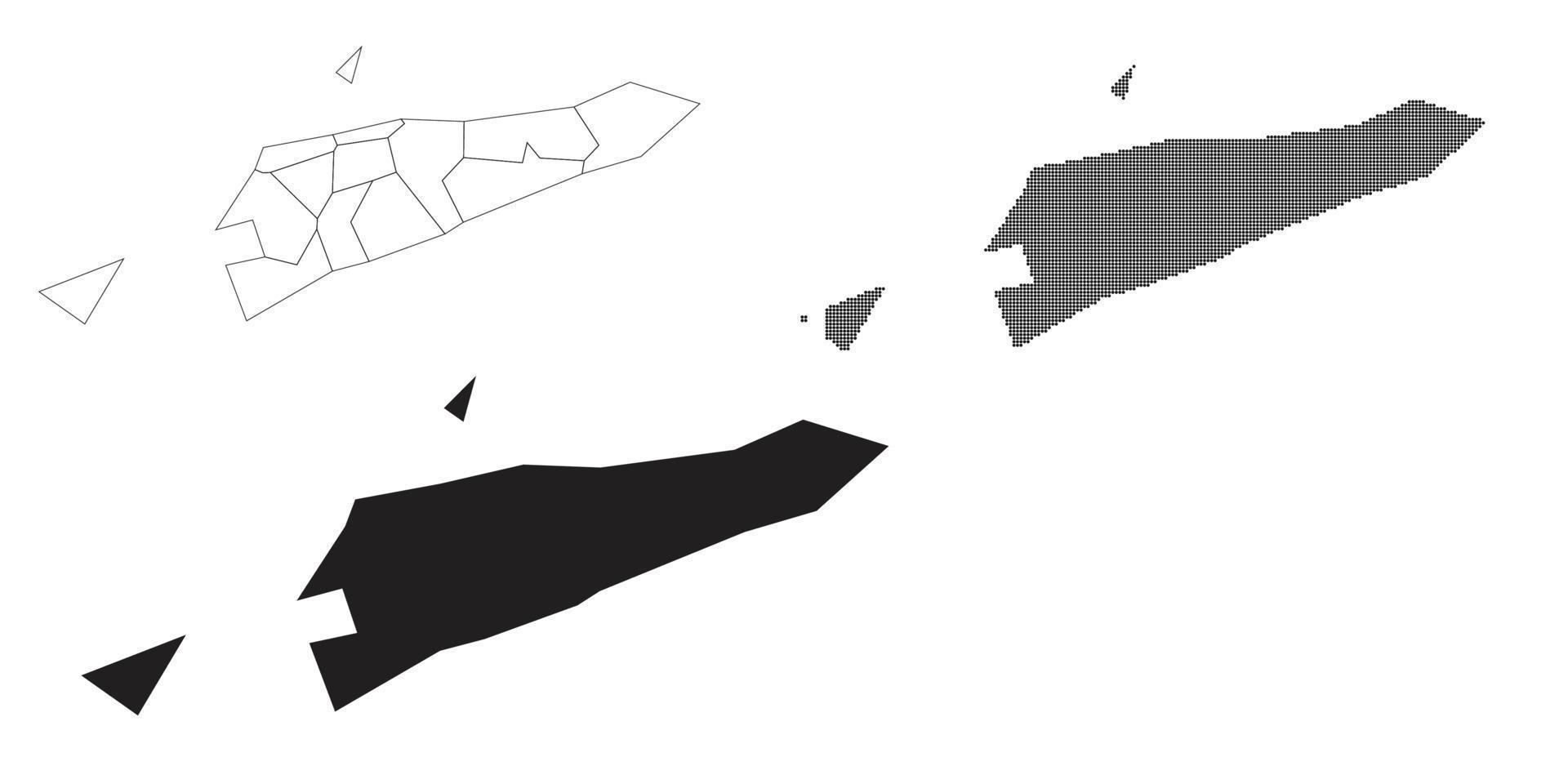 Oost-Timor kaart geïsoleerd op een witte achtergrond. vector