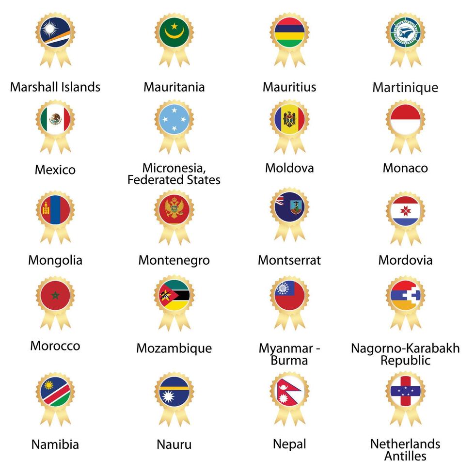 vlaggen geïsoleerde wereld vlag. geïsoleerd op een witte achtergrond. vectorillustratie. vector