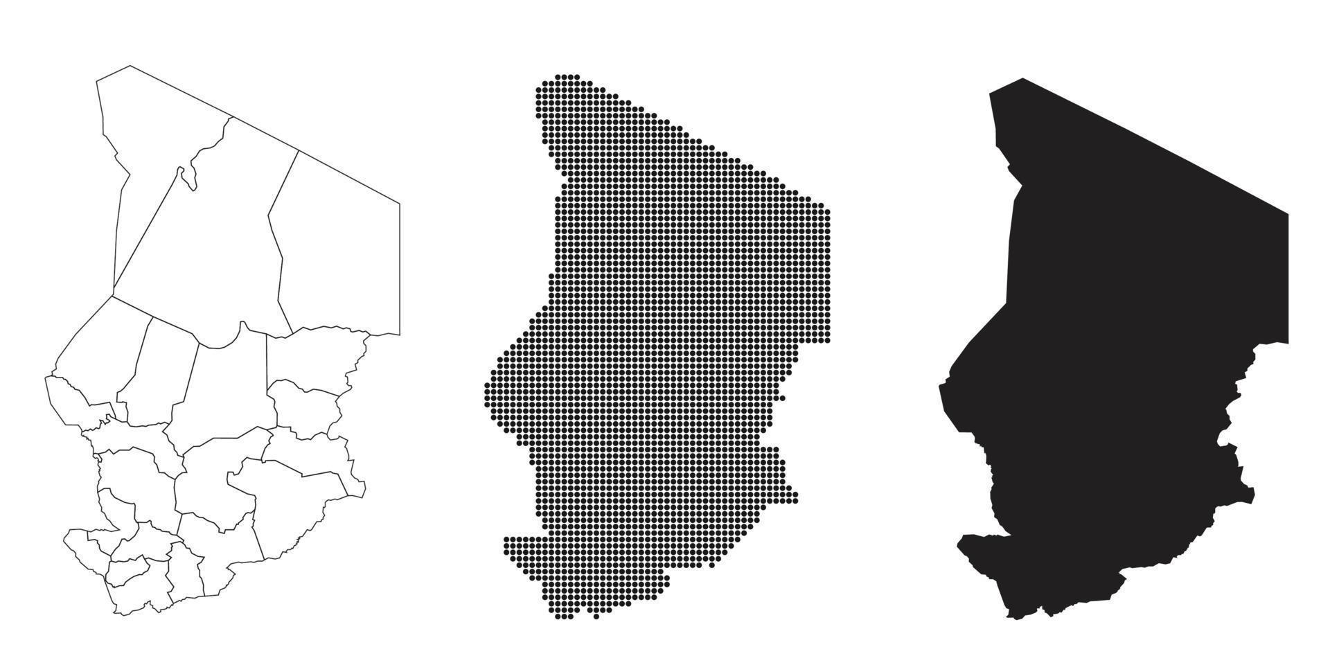 Tsjaad kaart geïsoleerd op een witte achtergrond. vector