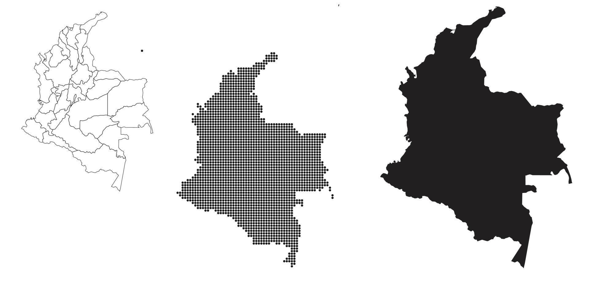 Colombia kaart geïsoleerd op een witte achtergrond. vector