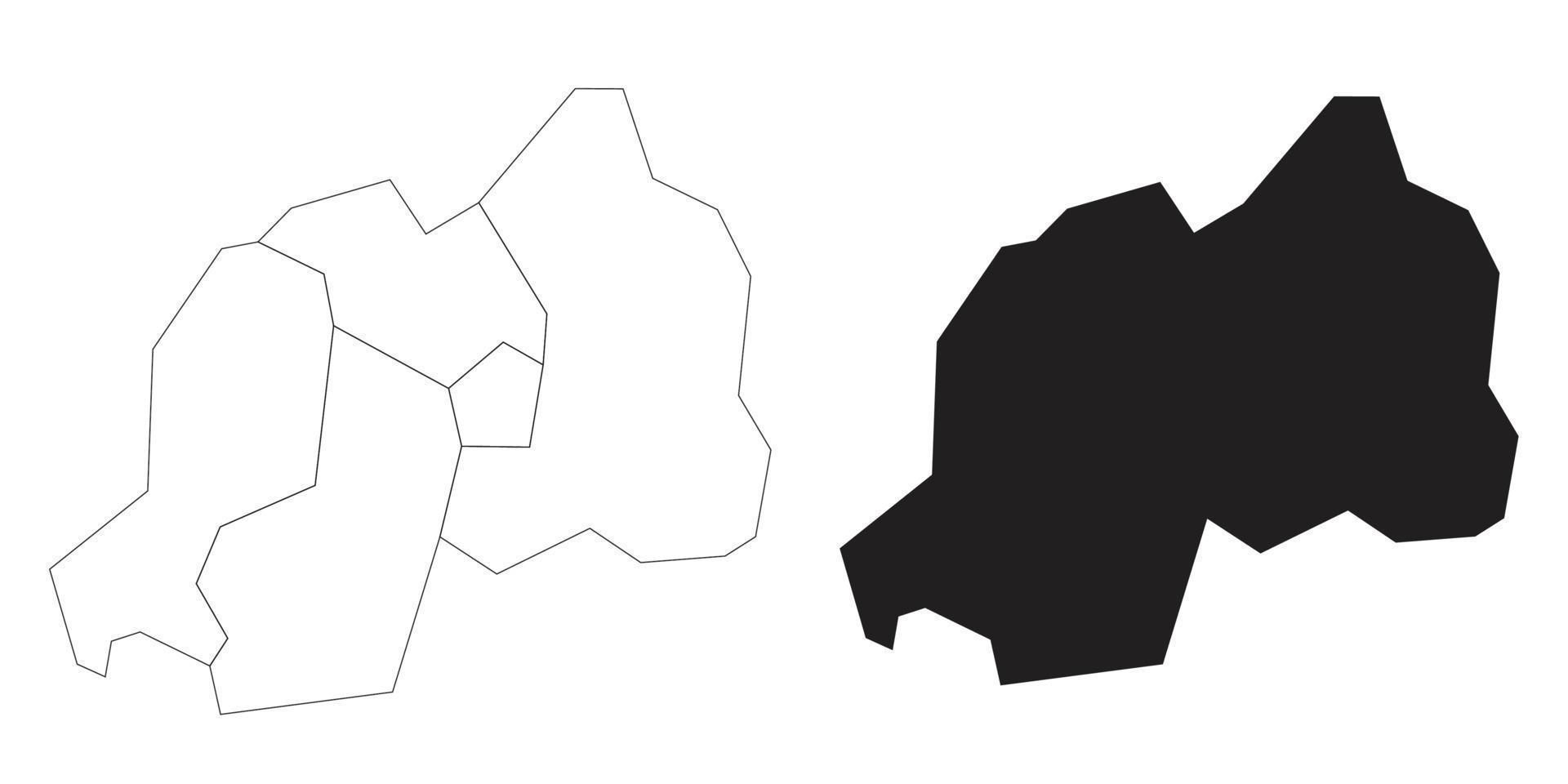 rwanda kaart geïsoleerd op een witte achtergrond. vector