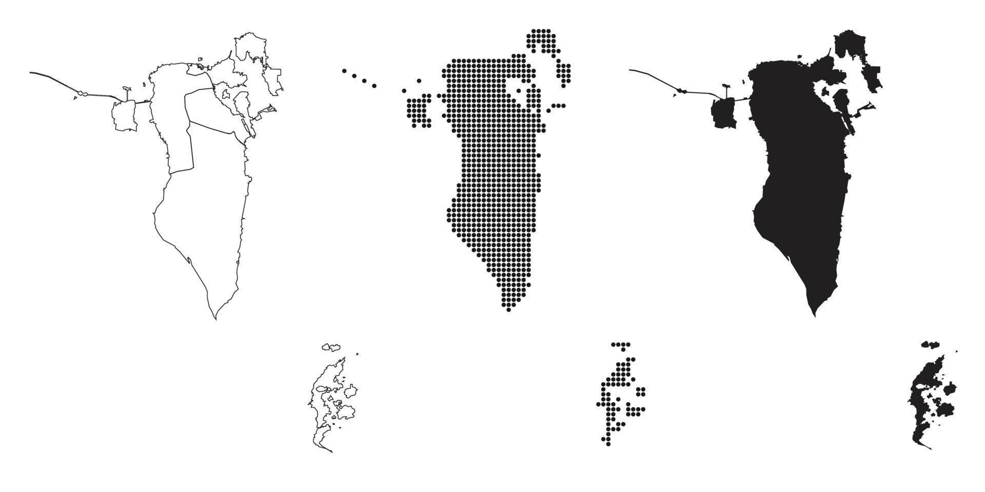 Bahrein kaart geïsoleerd op een witte achtergrond. vector