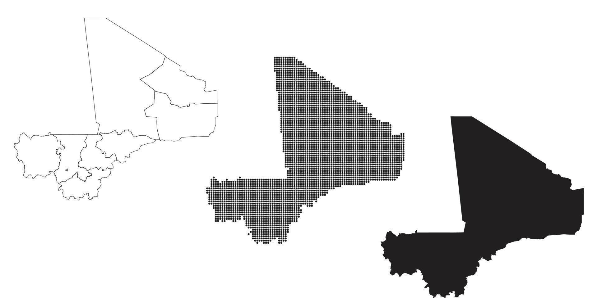 Mali kaart geïsoleerd op een witte achtergrond. vector