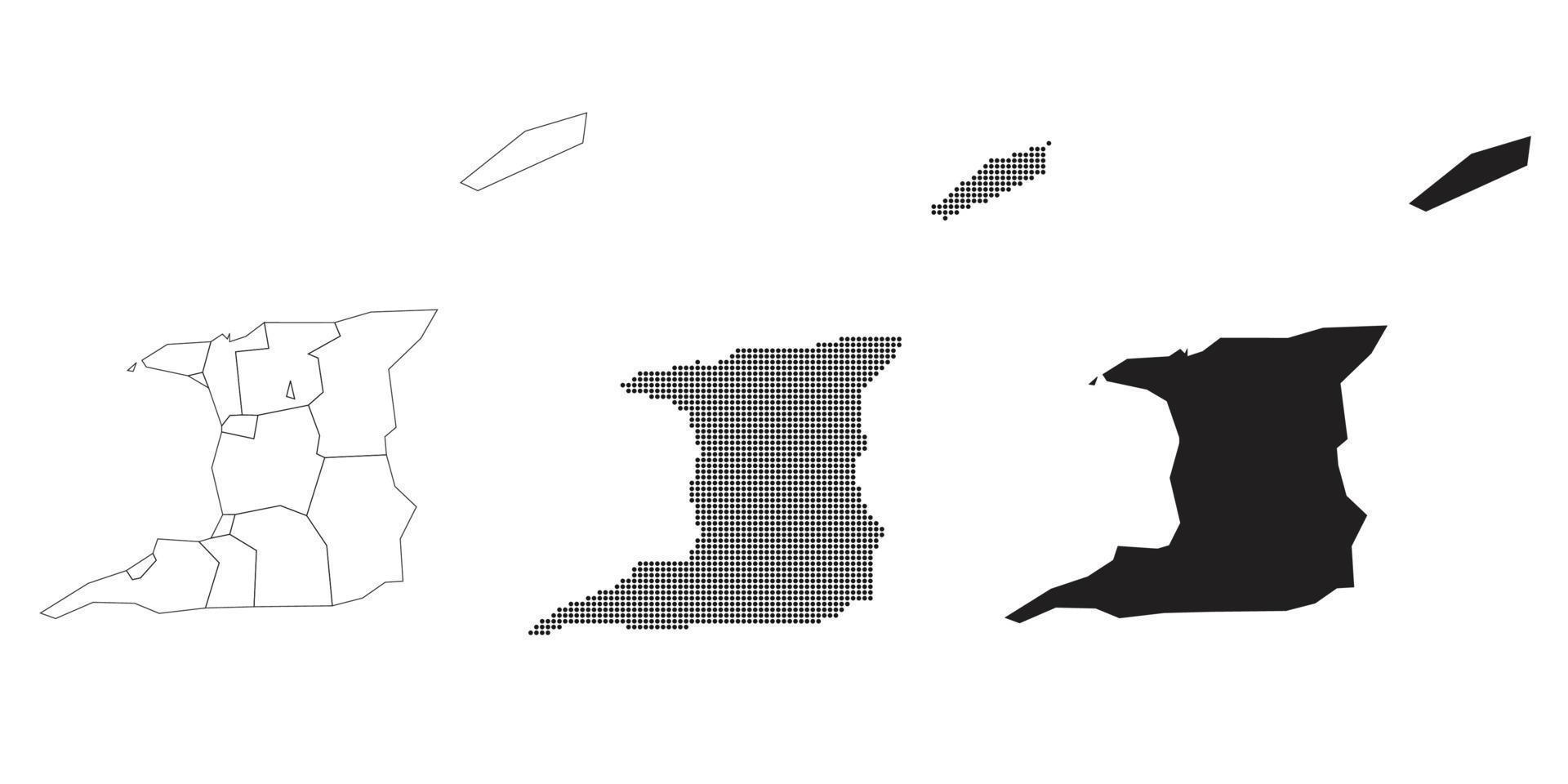 trinidad en tobago kaart geïsoleerd op een witte achtergrond. vector