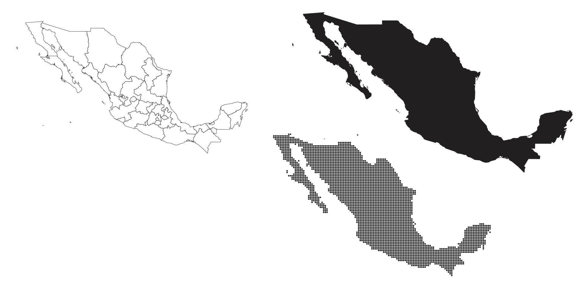 mexico kaart geïsoleerd op een witte achtergrond. vector