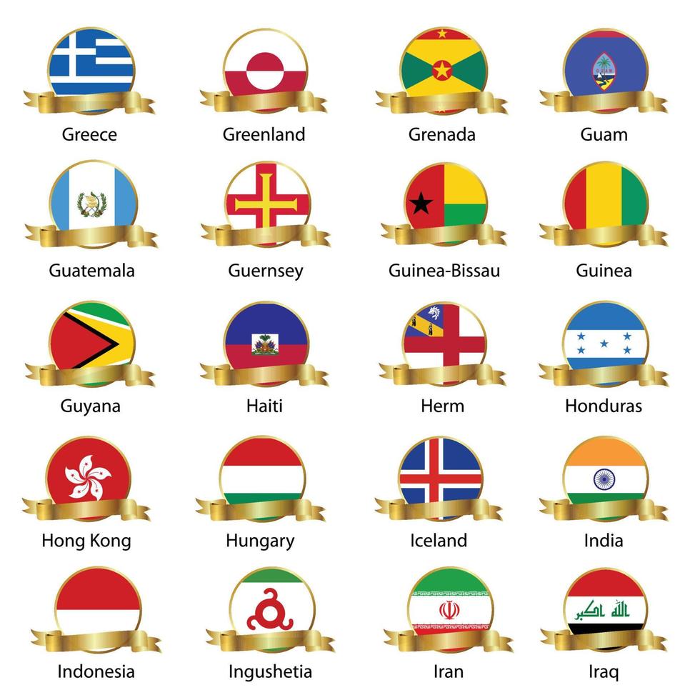 vlaggen geïsoleerde wereld vlag. geïsoleerd op een witte achtergrond. vectorillustratie. vector