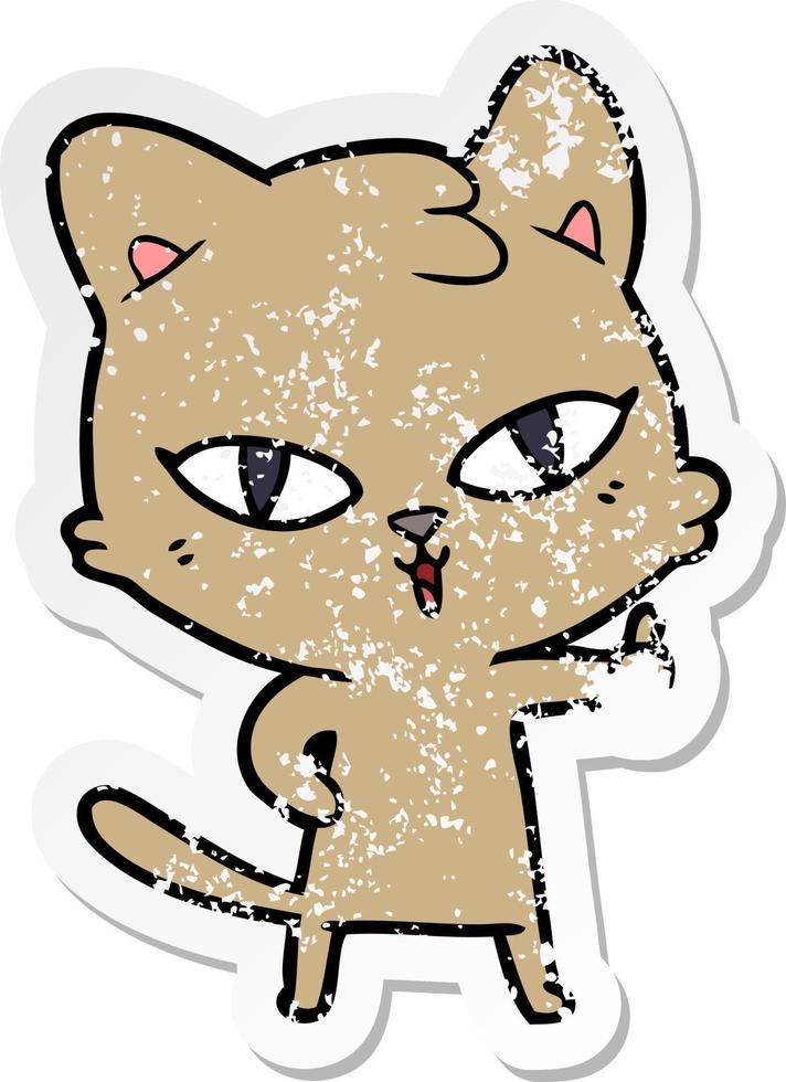 noodlijdende sticker van een cartoonkat vector