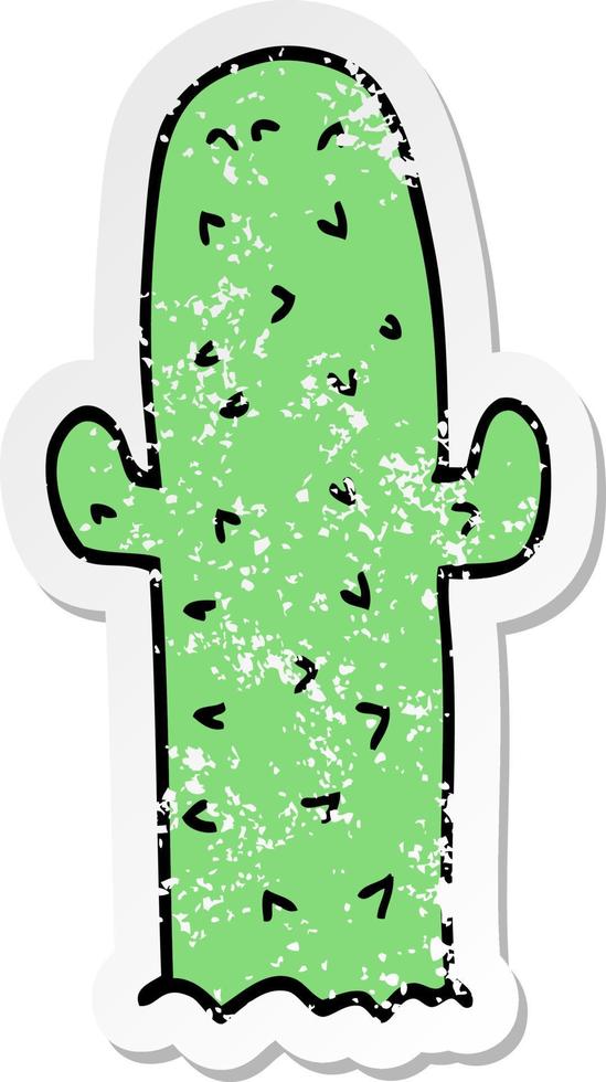 noodlijdende sticker van een cartooncactus vector