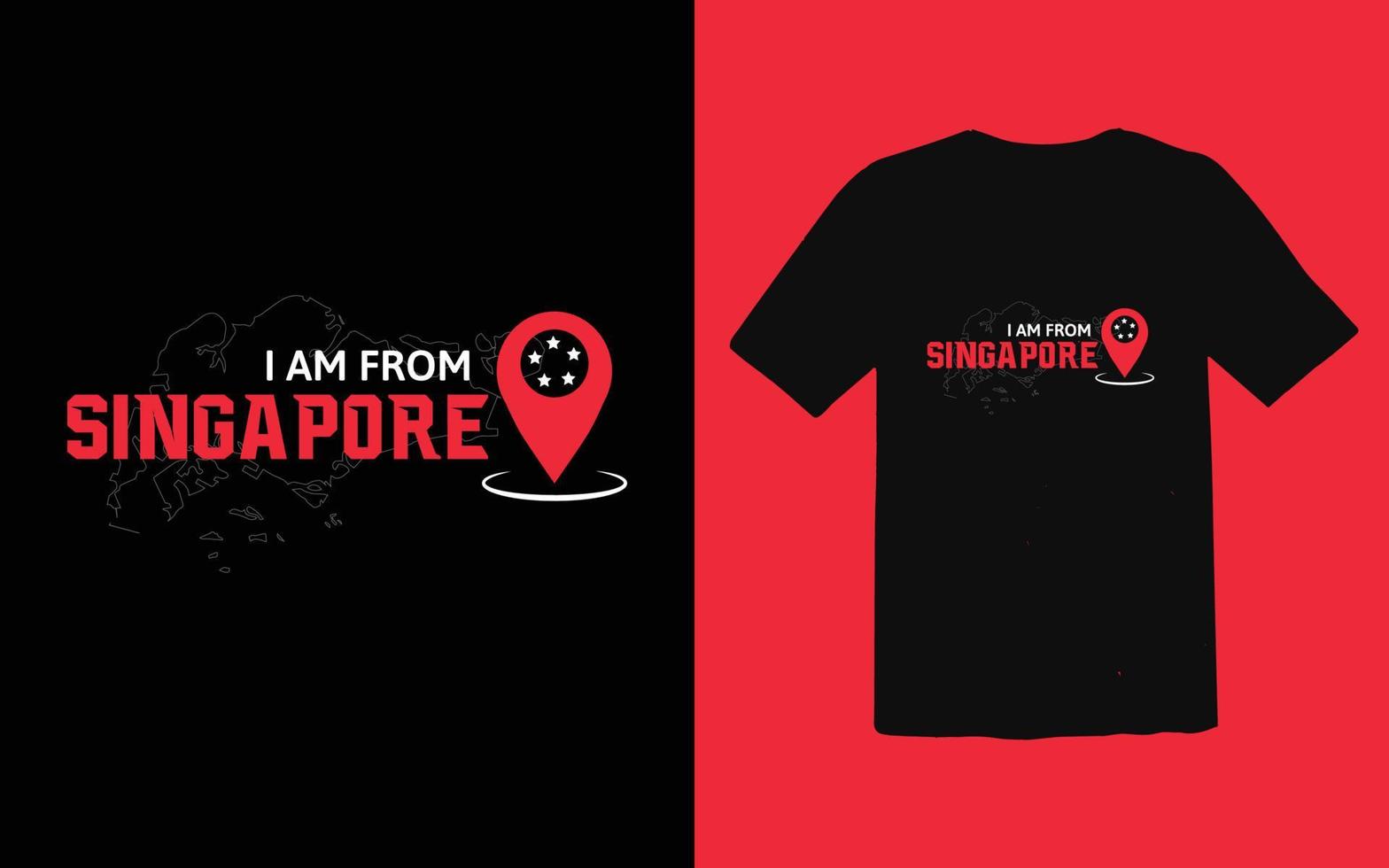 ik kom uit singapore typografie t-shirt design premium vector bestand