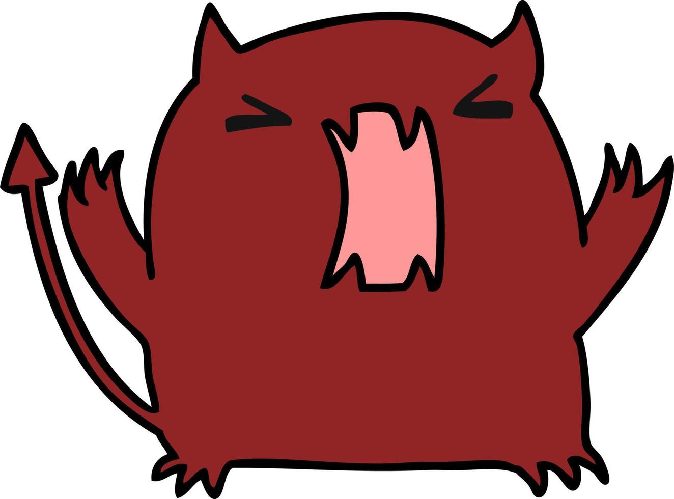 cartoon van een schattige kawaii-duivel vector