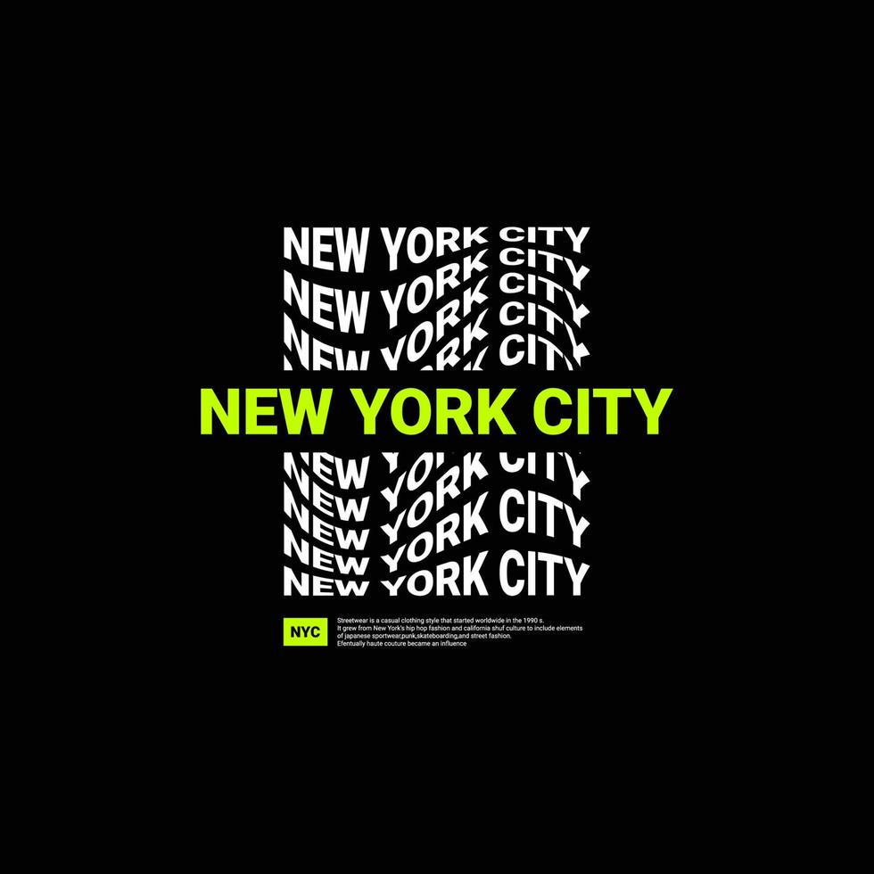 New York City schrijfontwerp, geschikt voor zeefdruk t-shirts, kleding, jassen en anderen vector