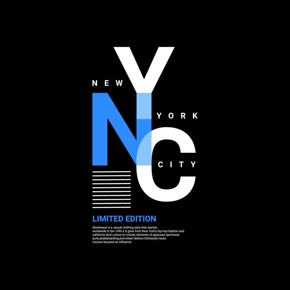 New York City schrijfontwerp, geschikt voor zeefdruk t-shirts, kleding, jassen en anderen vector