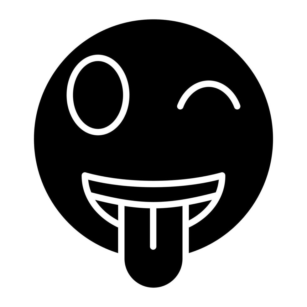 gezicht met tong glyph icoon vector