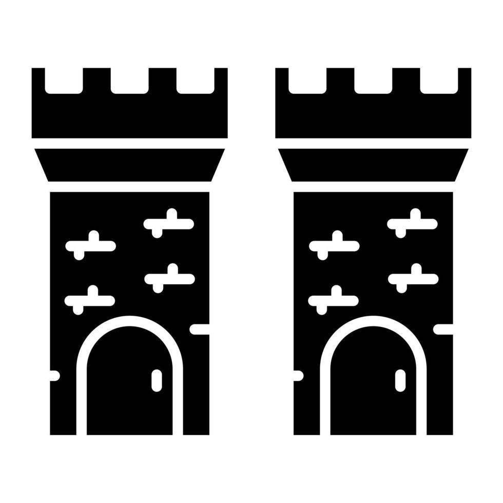 kasteel toren glyph icon vector