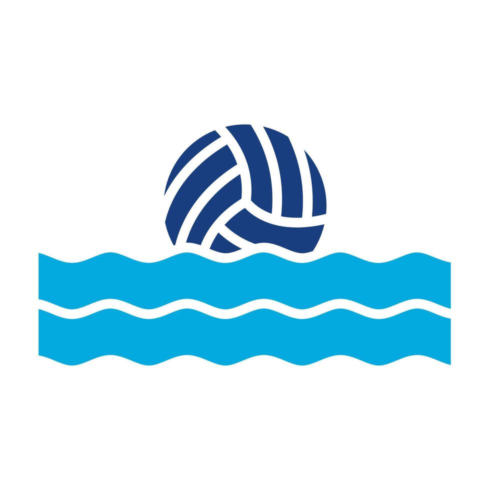 waterpolo glyph twee kleuren icoon vector