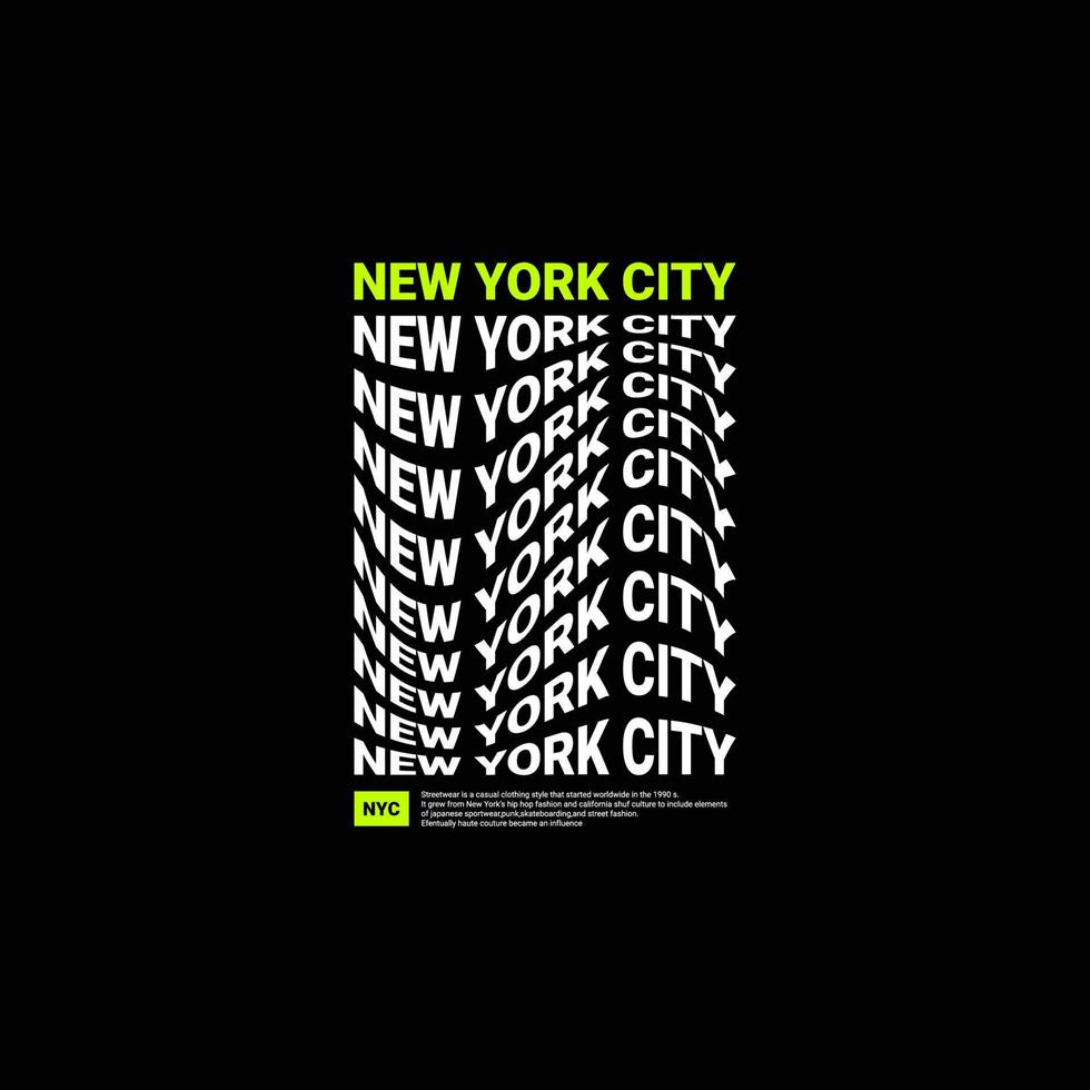 New York City schrijfontwerp, geschikt voor zeefdruk t-shirts, kleding, jassen en anderen vector