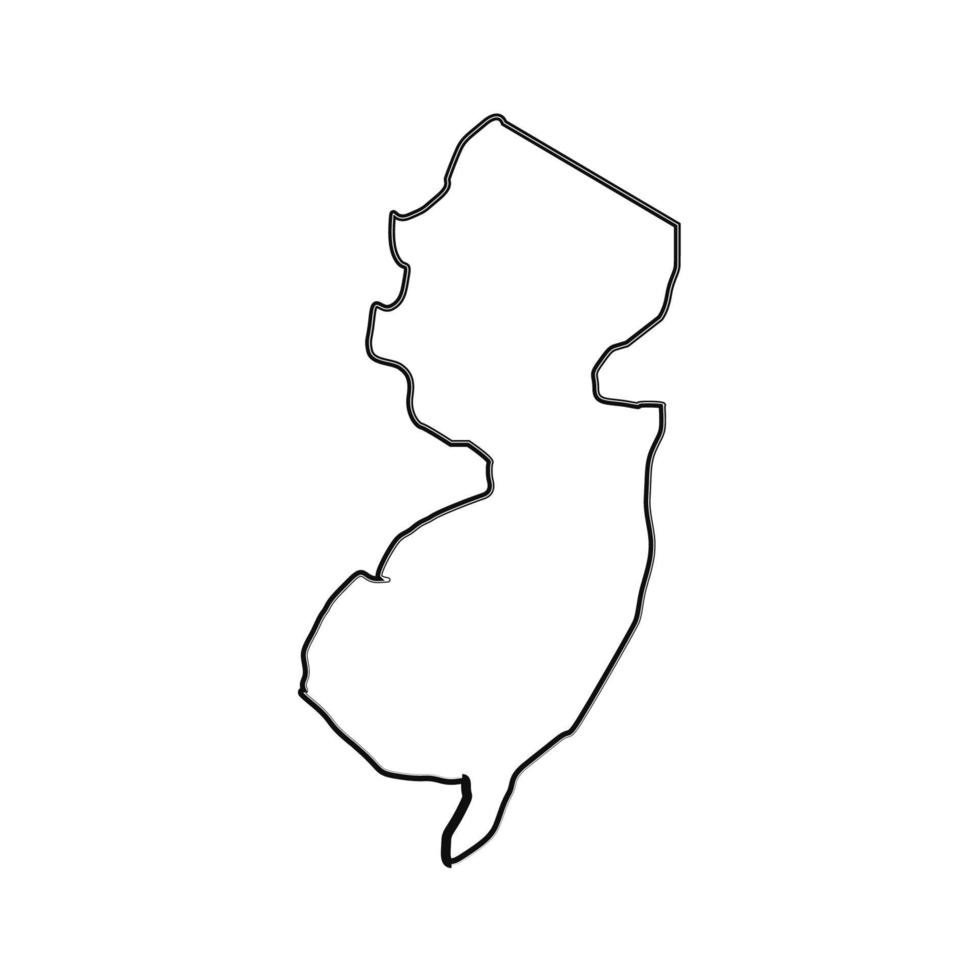 kaart van new jersey geïllustreerd vector