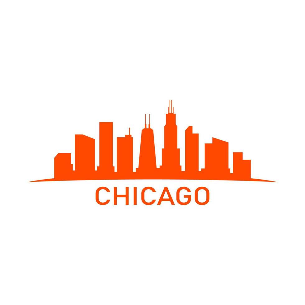 skyline van chicago geïllustreerd vector