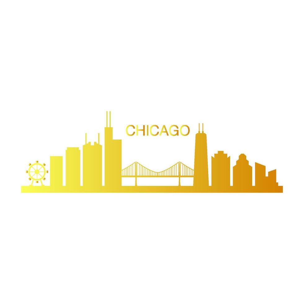 skyline van chicago geïllustreerd vector