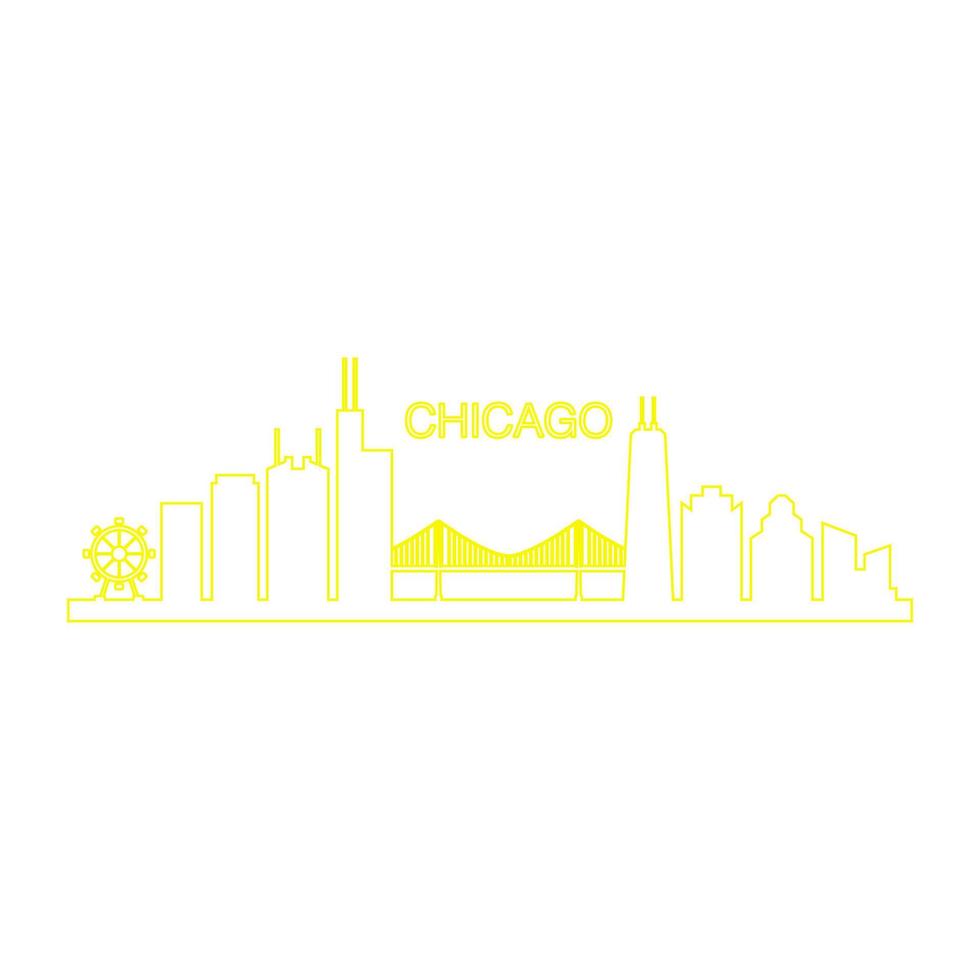 skyline van chicago geïllustreerd vector