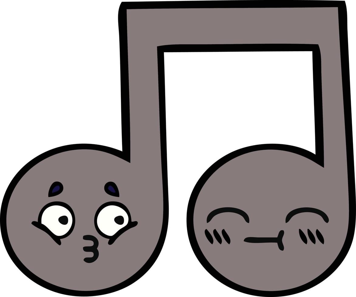 leuke cartoon muzieknoot vector