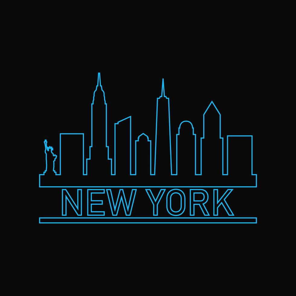 skyline van new york geïllustreerd vector