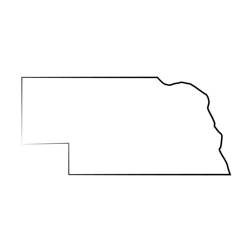 geïllustreerde kaart van Nebraska vector
