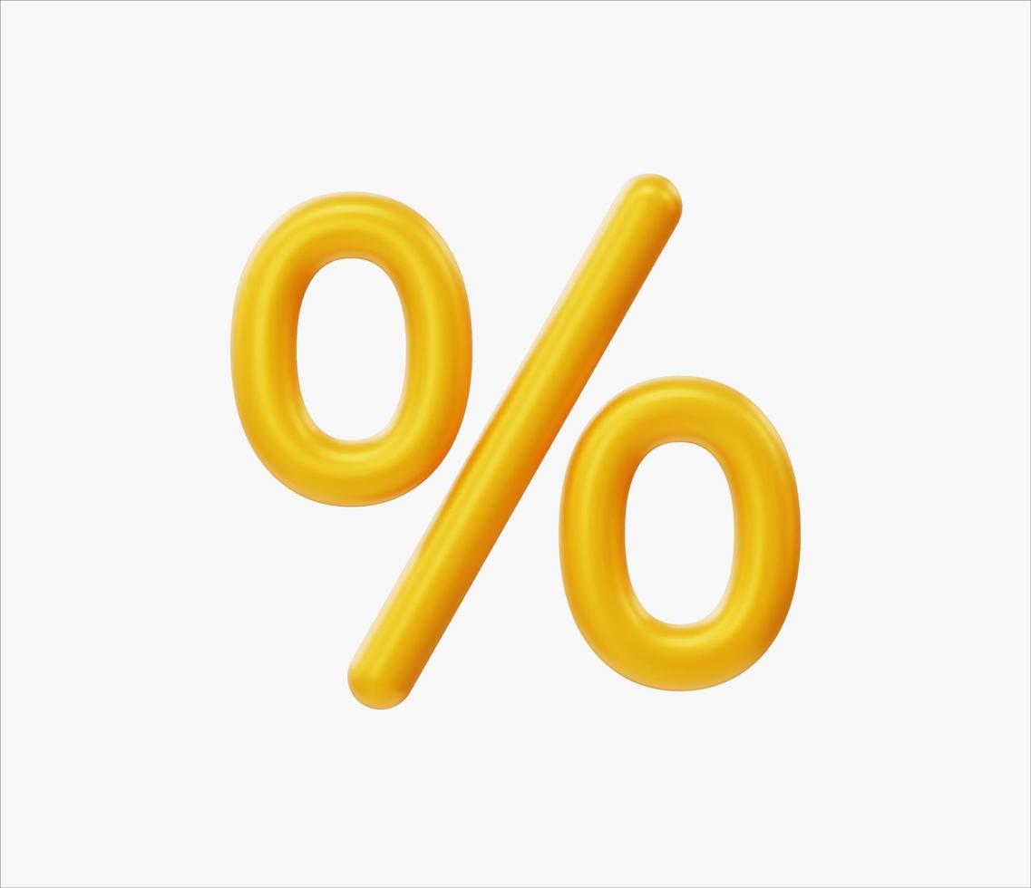 3D-realistische percentage symbool vectorillustratie. vector