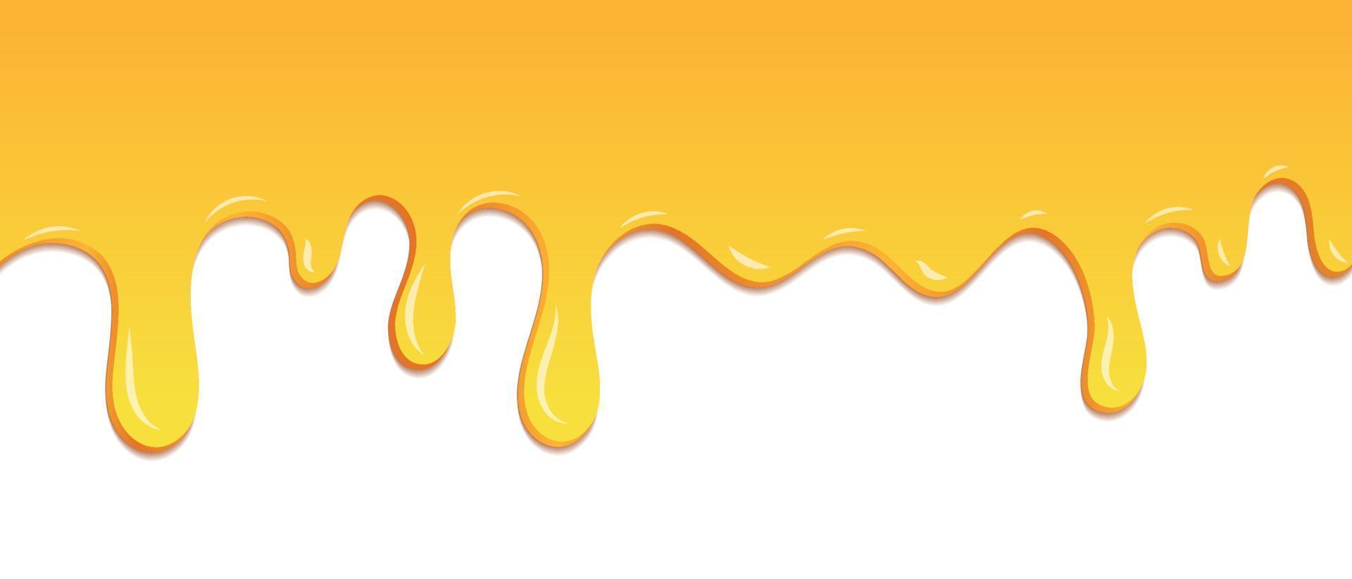 naadloze patroon van gesmolten honing druipen. dessertachtergrond met gesmolten honing. banner naadloze patroon. vector illustratie