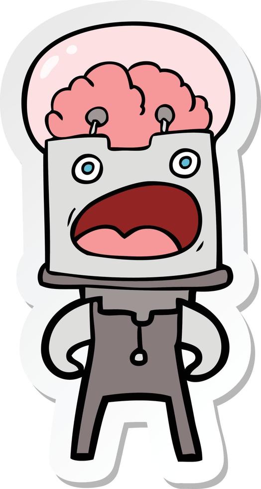 sticker van een tekenfilmrobot vector