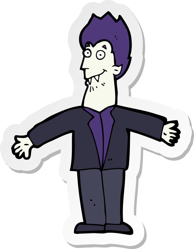 sticker van een cartoonvampierman vector