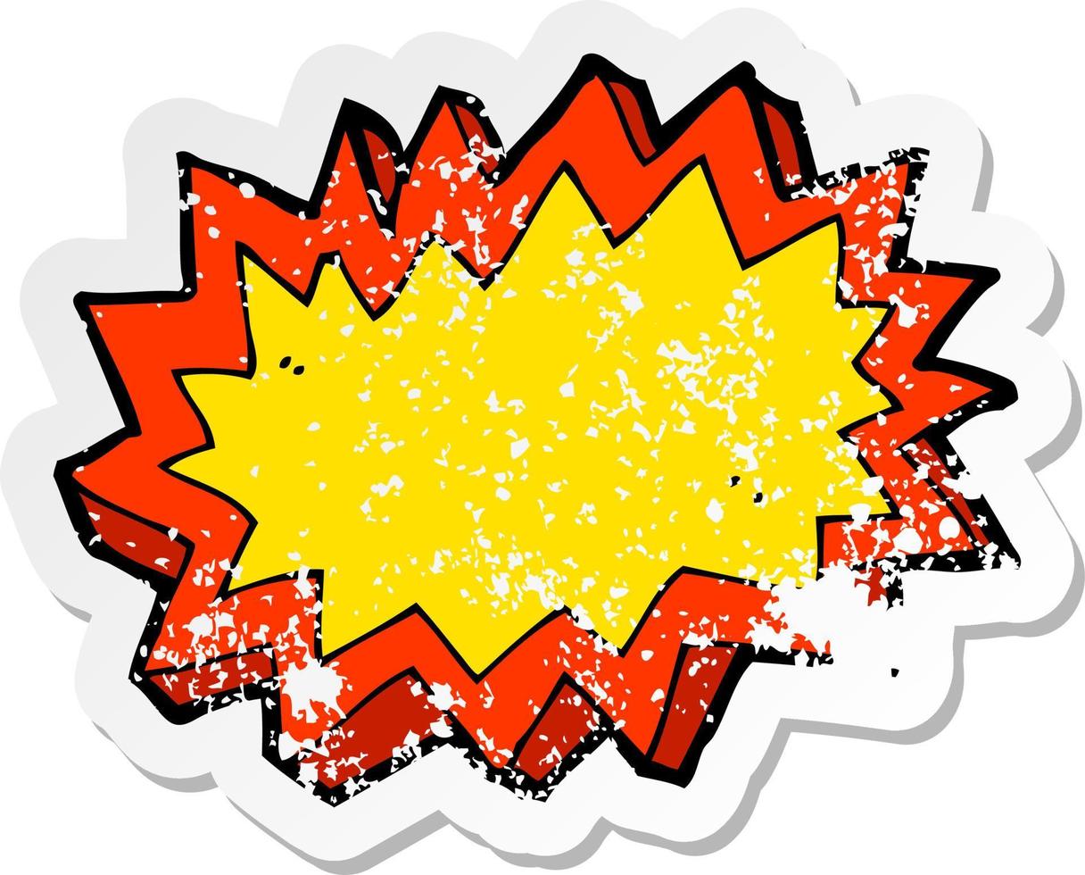 retro noodlijdende sticker van een tekenfilm explosie symbool vector