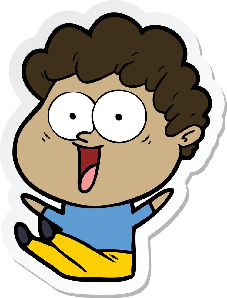 sticker van een cartoon gelukkige man vector