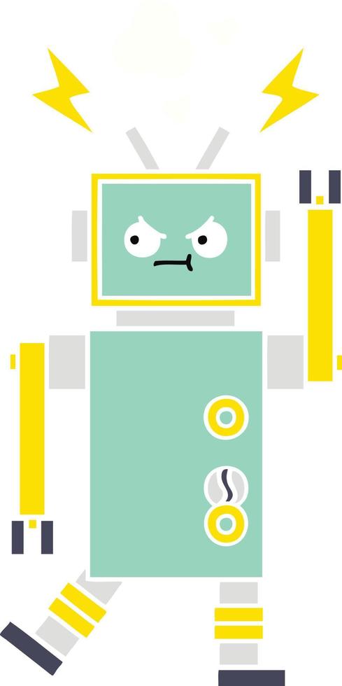 egale kleur retro cartoon robot vector