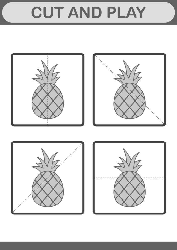 knippen en spelen met ananas vector