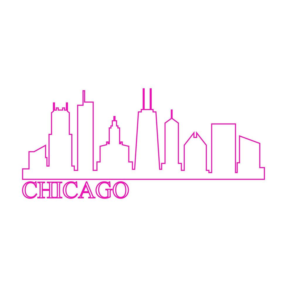 skyline van chicago geïllustreerd vector