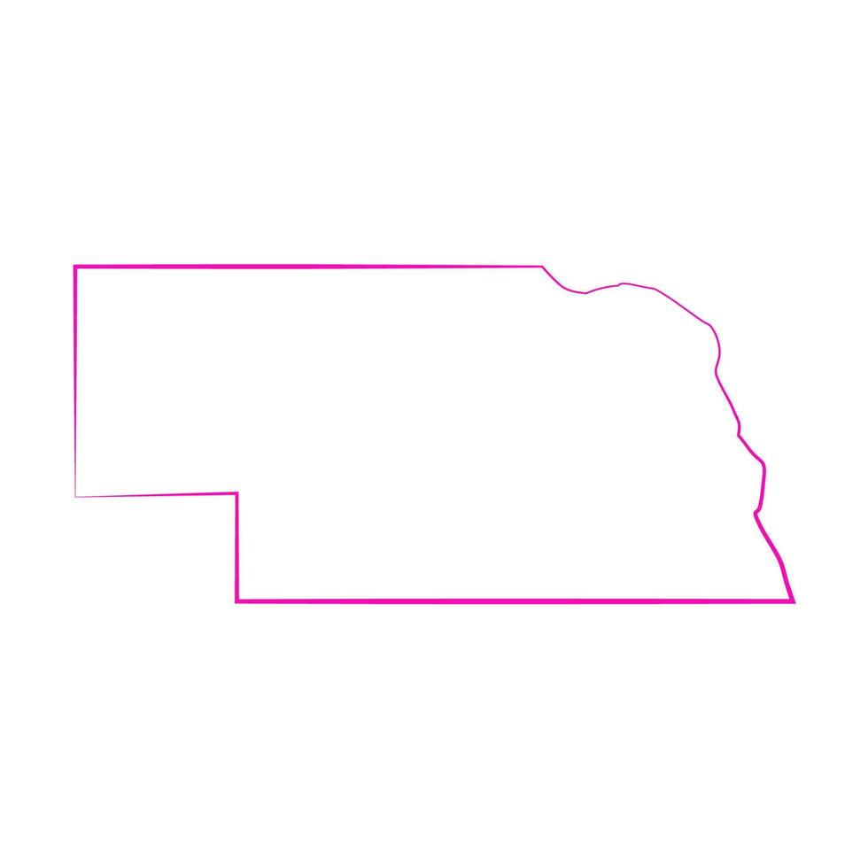 geïllustreerde kaart van Nebraska vector