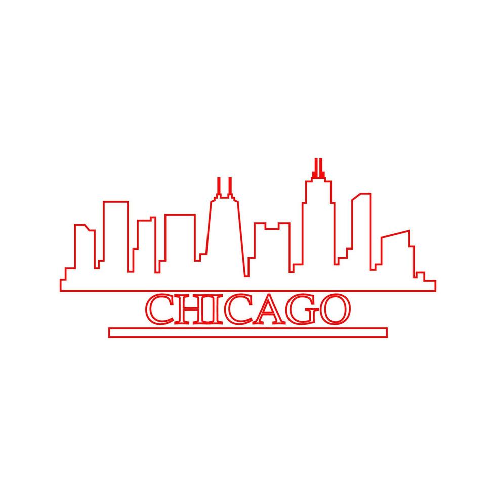 skyline van chicago geïllustreerd vector